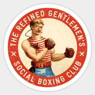 Funny Boxing: The Refined Gentlemen's Social Boxing Association Sticker